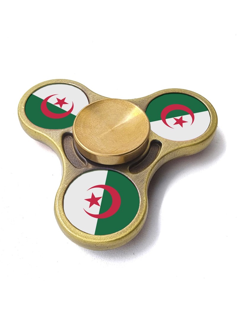 Smart Innovation Algerian Flag Gold Colour Metal Fidget Spinner - Image 1
