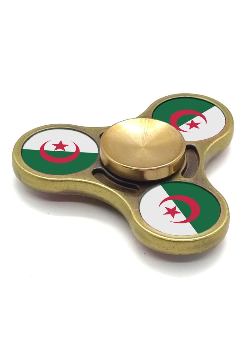 Smart Innovation Algerian Flag Gold Colour Metal Fidget Spinner - Image 2