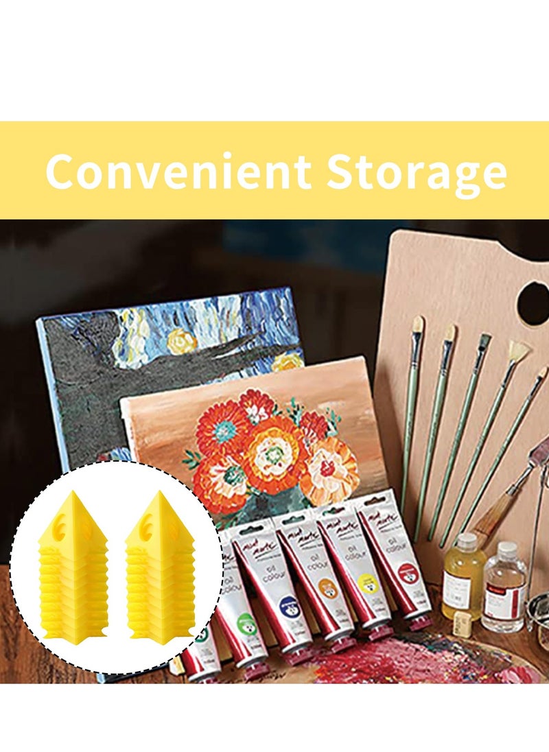 Generic - 20 Pieces Yellow Triangular Paint Easel, Paint Cone, Tipping Support Stand, Awesome Paint Cone Dot Stand, Art Creation Easel - Image 1