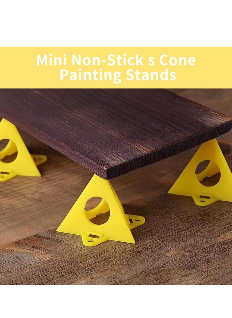 Generic - 20 Pieces Yellow Triangular Paint Easel, Paint Cone, Tipping Support Stand, Awesome Paint Cone Dot Stand, Art Creation Easel - Image 1