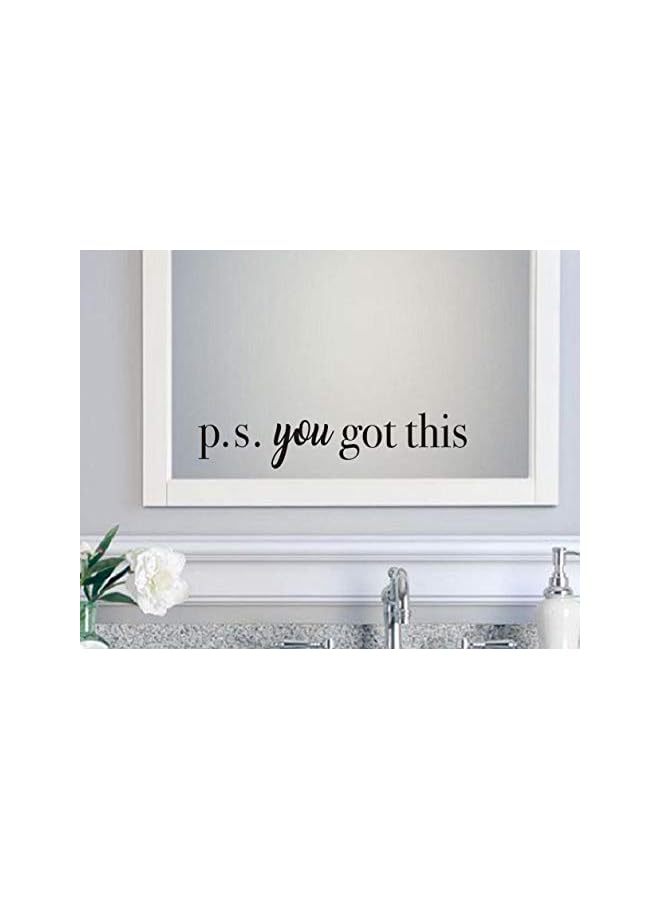 PROMASS You Got This Wall Decal,Inspirational Quote Positive Attitude Wall Sticker for Bathroom Mirror Bedroom Decor, Motivational Family Lettering Stickers Decoration, Mirror Decals Bathroom,Black - Image 1