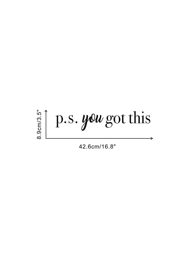 PROMASS You Got This Wall Decal,Inspirational Quote Positive Attitude Wall Sticker for Bathroom Mirror Bedroom Decor, Motivational Family Lettering Stickers Decoration, Mirror Decals Bathroom,Black - Image 2