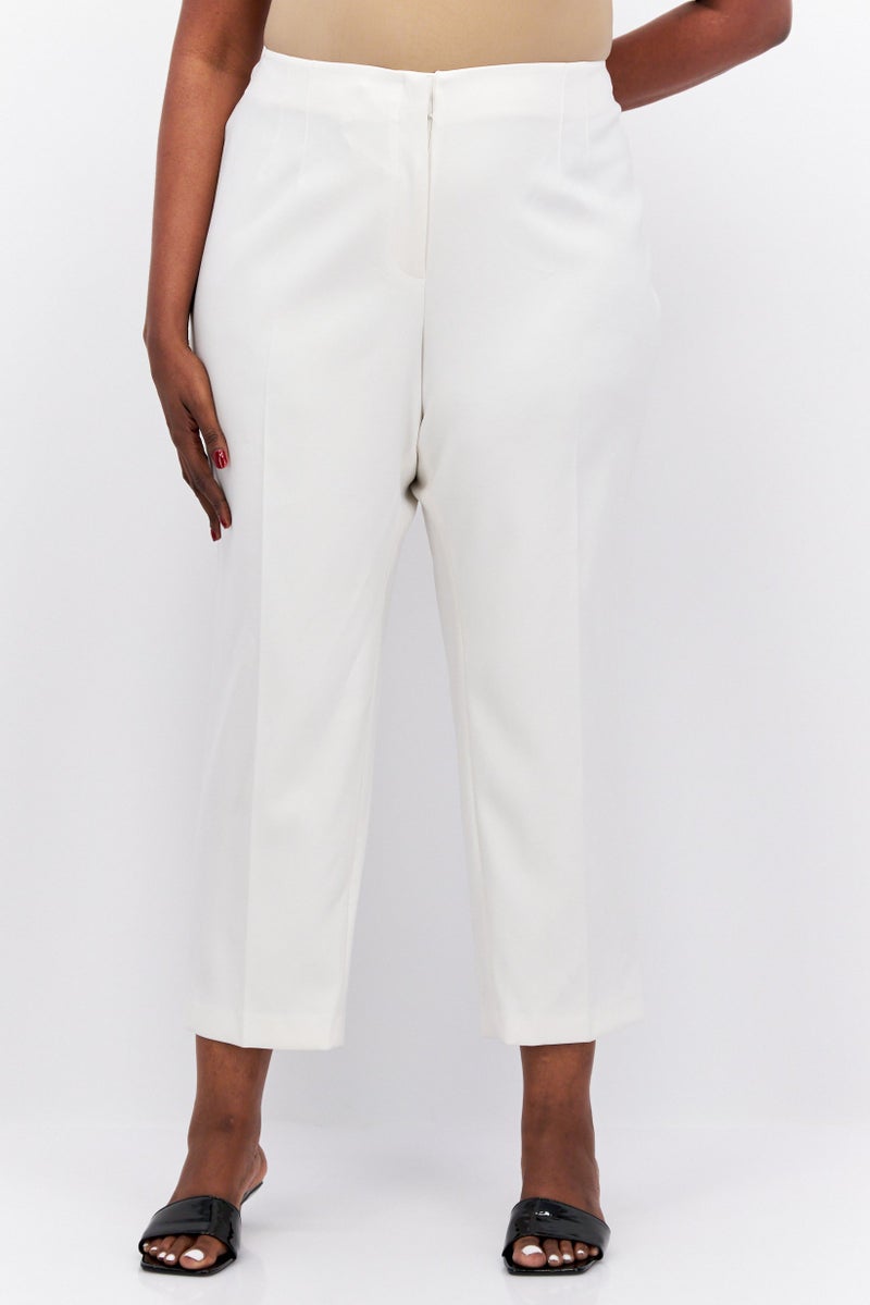 ANNE KLEIN سروال قصير سادة للنساء بمقاسات كبيرة، بيج - Image 1