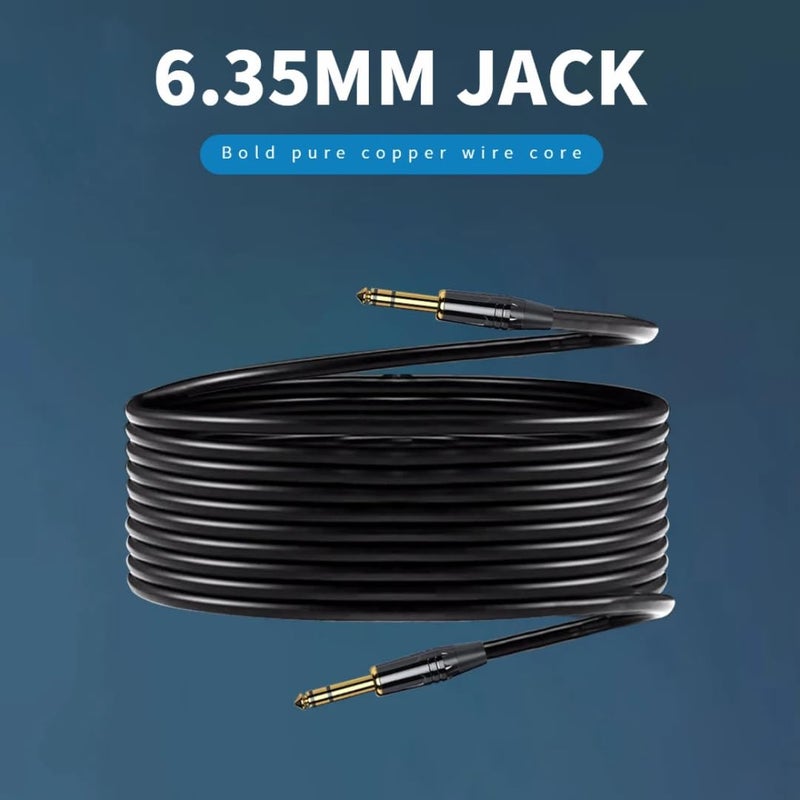 EKAAZ Professional 1/4" TRS Balanced Cable – 6.35mm Stereo Male Plug to Plug – Audio Cable for Powered Speakers, Mixer, Studio Monitors, Amplifier (TRS to TRS) (15m) - Image 4