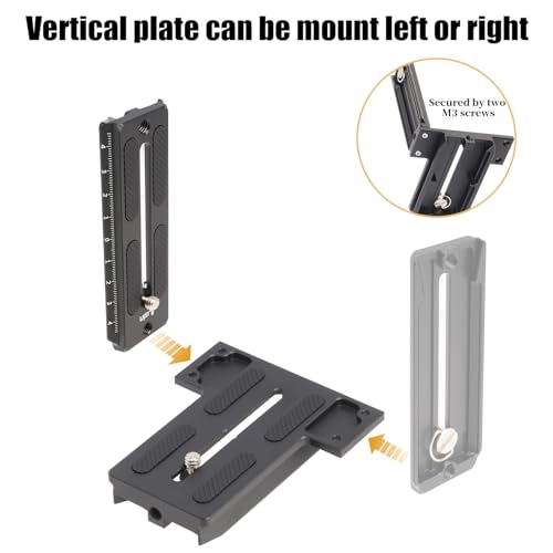 FocusFoto L Bracket Vertical Horizontal Switching Camera Quick Release Plate for ZHIYUN Crane 2/3 LAB, Weebill-S/3/2 and for DJI Ronin RSC2 RS2 Gimbal Stabilizer, for Manfrotto 501PL Arca-Swiss Tripod - Image 4