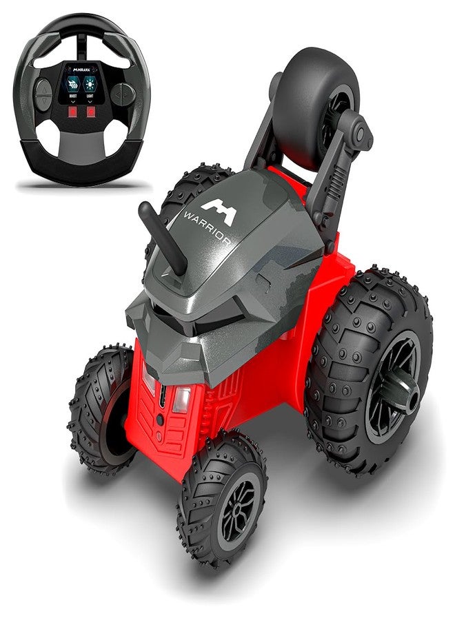 Mirana Warrior 360 Rotating Stunt RC Car | High Speed Remote Control Vehicle | USB Type-C Rechargeable Toy for Kids for Boys and Girls | Made in India (Grey Red) - Image 1