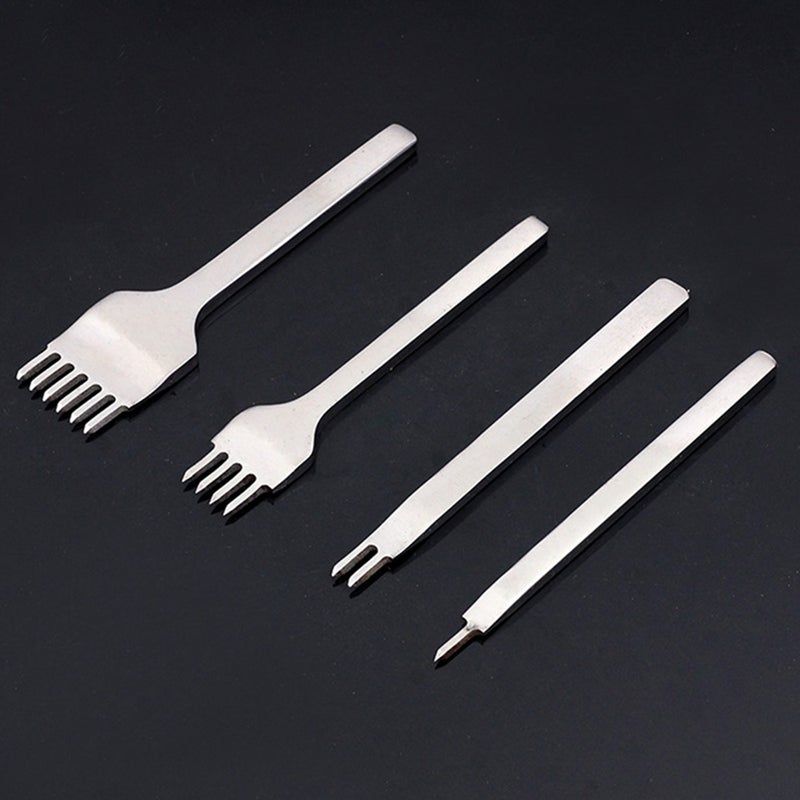 Stainless Steel 1 2 4 6 Flat Chisel Leather Craft Tools Hole Punch Tool Set Diy Lacing Stitching Chisel Punch Tool 3mm Width - Image 1