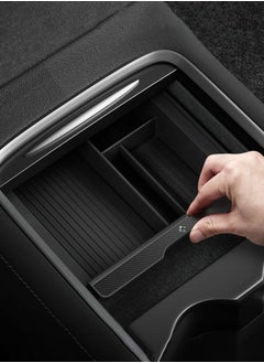 Spigen Console Organizer Tray (Carbon Edition) for Tesla Model 3 (2021 to 2023) and Tesla Model Y (2021 to Current) with Smooth Slide Technology  - Image 1