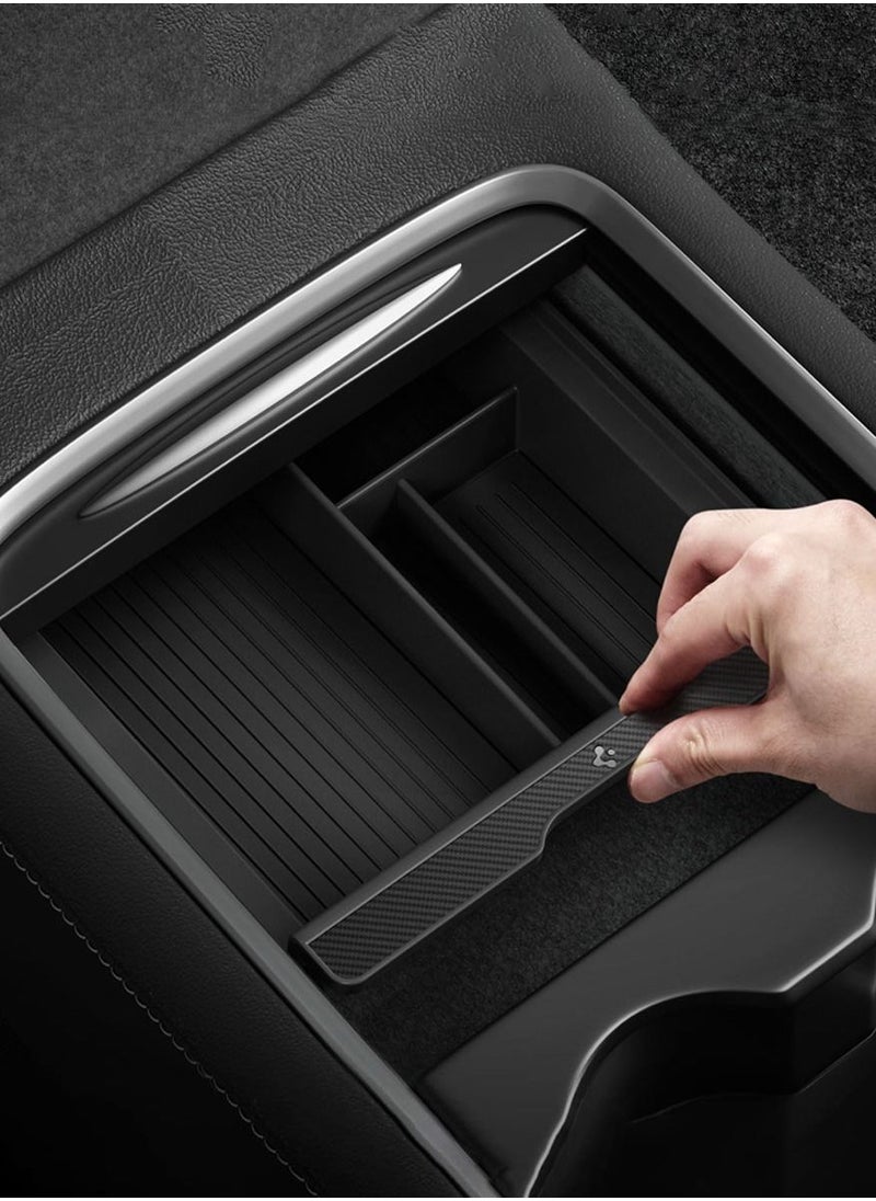 Spigen Console Organizer Tray (Carbon Edition) for Tesla Model 3 (2021 to 2023) and Tesla Model Y (2021 to Current) with Smooth Slide Technology  - Image 1