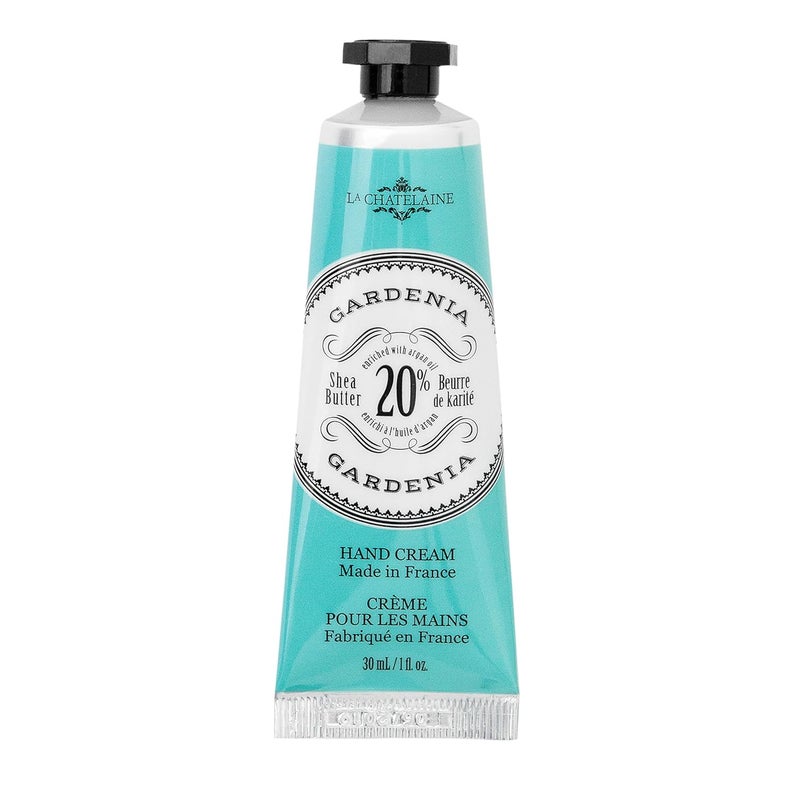 La Chatelaine 20 Shea Butter Hand Cream Travel Size Organic Argan Oil Moisturizing Nourishing Repairing ExtraRich Hand Lotion Made in France Paraben Free 1 oz  30ml Gardenia