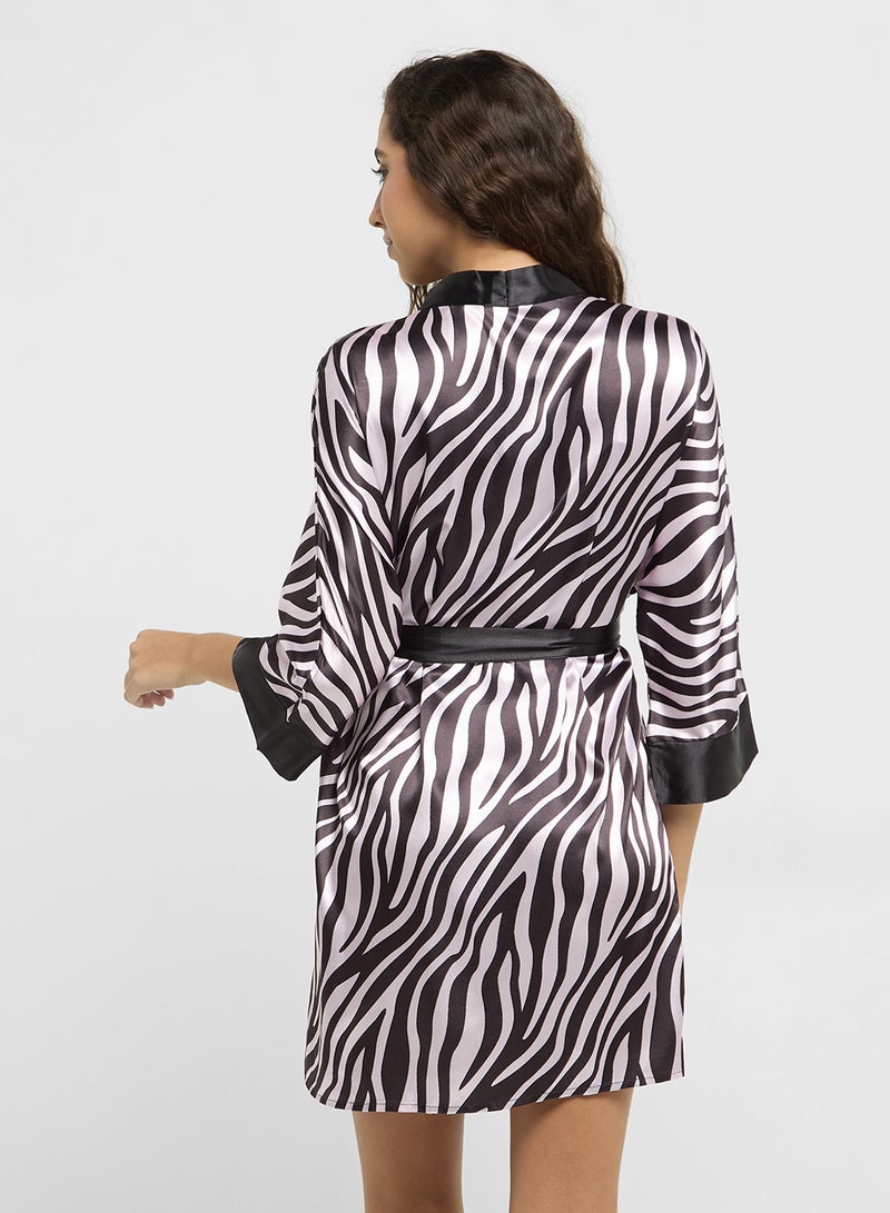 Ginger Animal Print Satin Robe  - Image 2