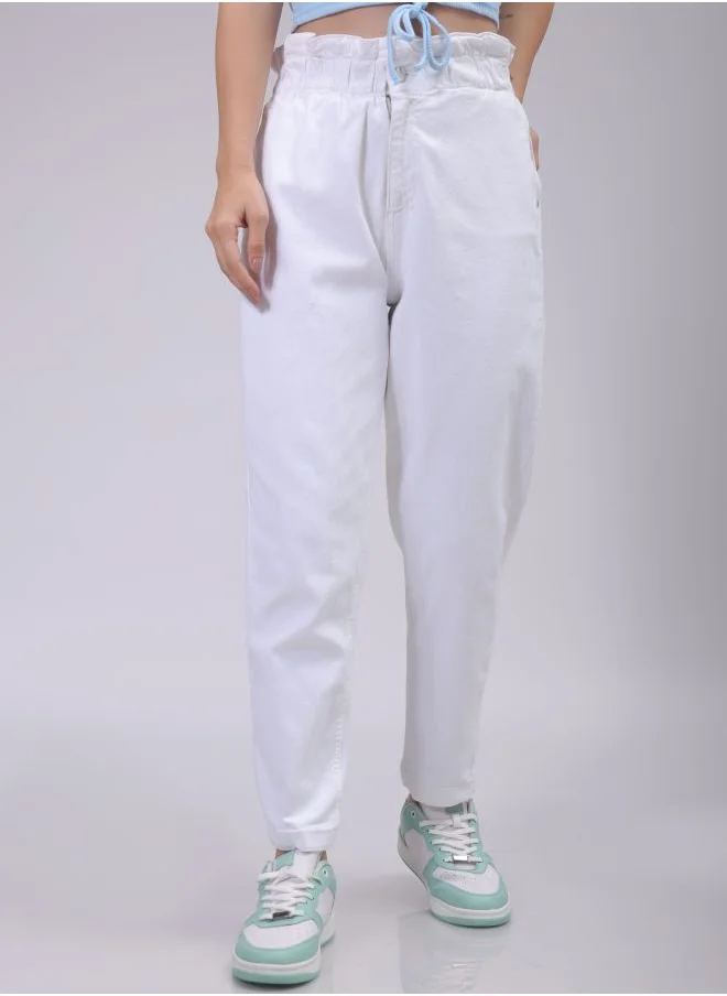 مرفوعة Women Regular White Jeans