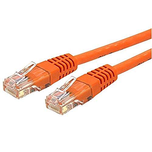 StarTech.com 20ft CAT6 Ethernet Cable - Orange CAT 6 Gigabit Ethernet Wire -650MHz 100W PoE++ RJ45 UTP Molded Category 6 Network/Patch Cord w/Strain Relief/Fluke Tested UL/TIA Certified (C6PATCH20OR) - Image 1