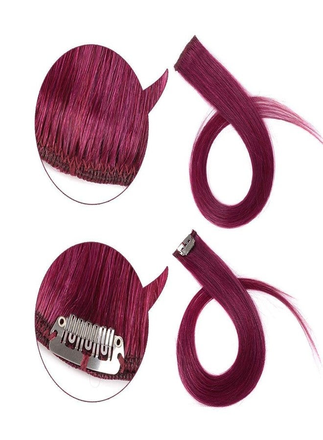 ريتزكارت وصلات شعر صناعية من Hair Streaks بطول 20 بوصة، لون عنابي، مستقيمة، بمشابك، لإضفاء لمسة جمالية فورية - عبوة من قطعتين، مثالية للفتيات والسيدات لتغيير مظهر شعرهن بأناقة، ويمكن استخدامها في الحفلات والمناسبات غير الرسمية. - Image 5