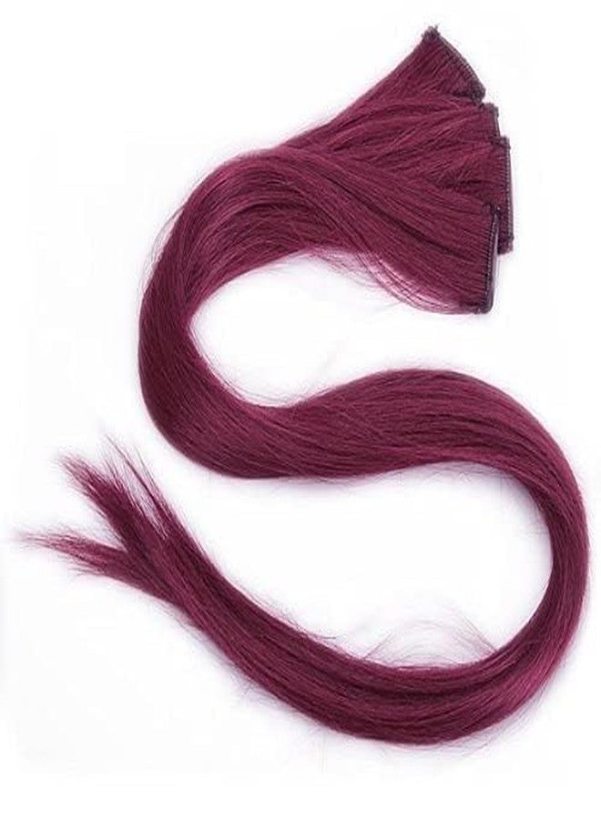ريتزكارت وصلات شعر صناعية من Hair Streaks بطول 20 بوصة، لون عنابي، مستقيمة، بمشابك، لإضفاء لمسة جمالية فورية - عبوة من قطعتين، مثالية للفتيات والسيدات لتغيير مظهر شعرهن بأناقة، ويمكن استخدامها في الحفلات والمناسبات غير الرسمية. - Image 3
