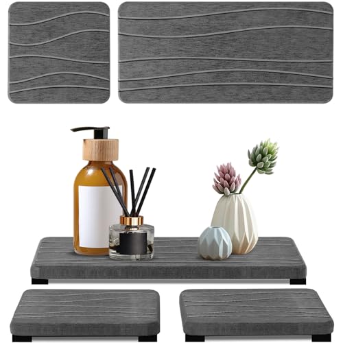 Lyxel 3PCS Water Absorbing Stone Tray, Fast Drying Stone Sink Tray, Stones Soap Trays, Water Absorbent Diatomite Trays, Diatomite Coasters for Kitchen Sink Bathroom Counter, Hand Soap Dish & Holders - Image 1