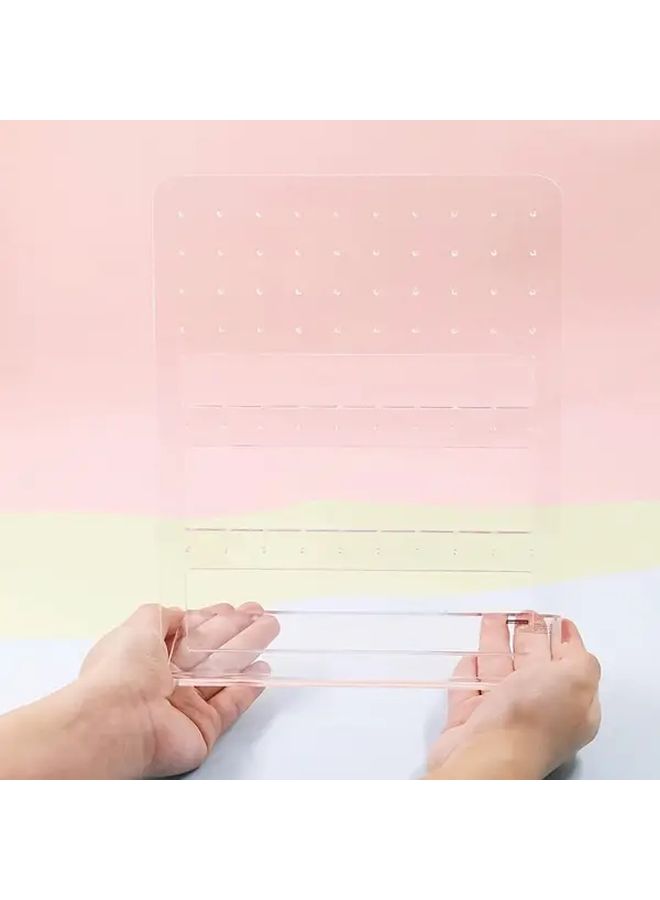 Transparent 60 Hole Jewelry Display Board Organizer for Earrings Necklaces Bracelets Rings - Image 5
