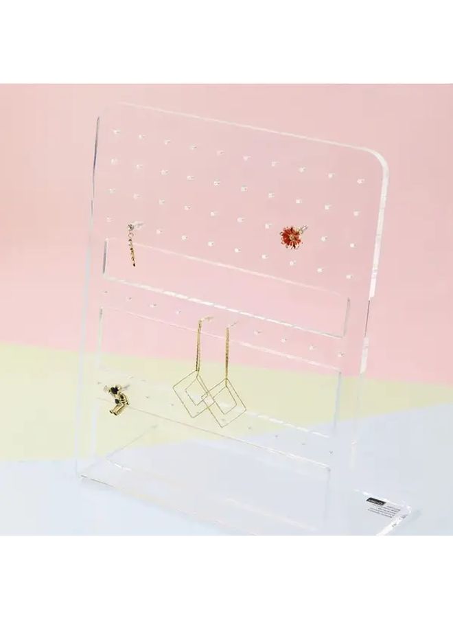 Transparent 60 Hole Jewelry Display Board Organizer for Earrings Necklaces Bracelets Rings - Image 2