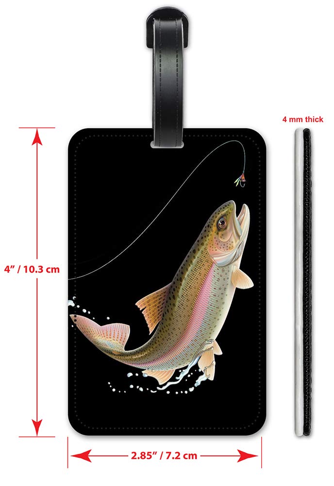 Art Plates Leaping Fish (Black) - Luggage ID Tags - Suitcase Identification Cards - Set of 2 - Image 2