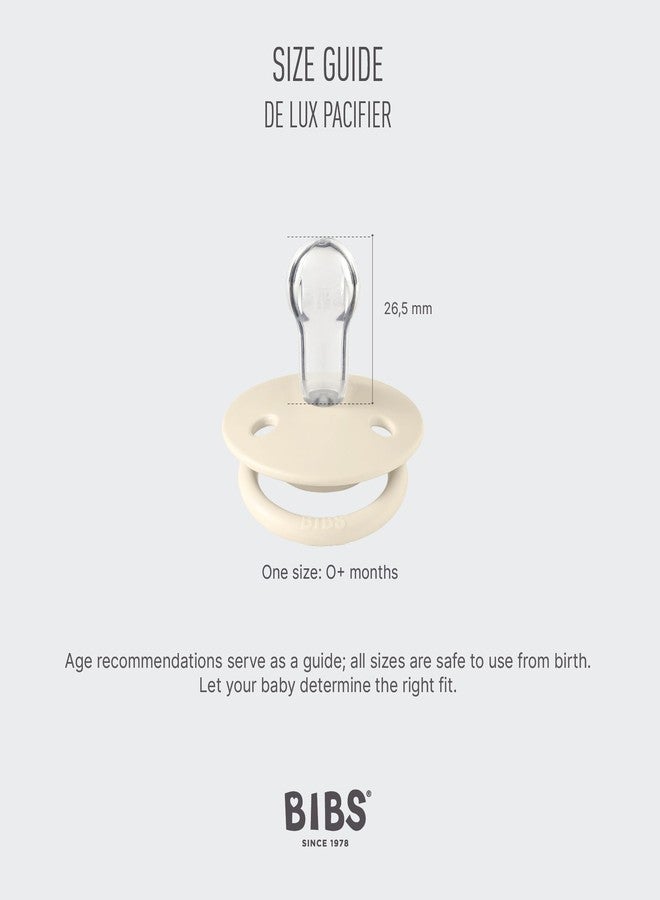 BIBS De Lux Liberty Soother 2-Pack, BPA Free Dummy Pacifier, Round Nipple. Silicone, Made in Denmark, OneSize (0-36 Months), Capel Sage - Image 3