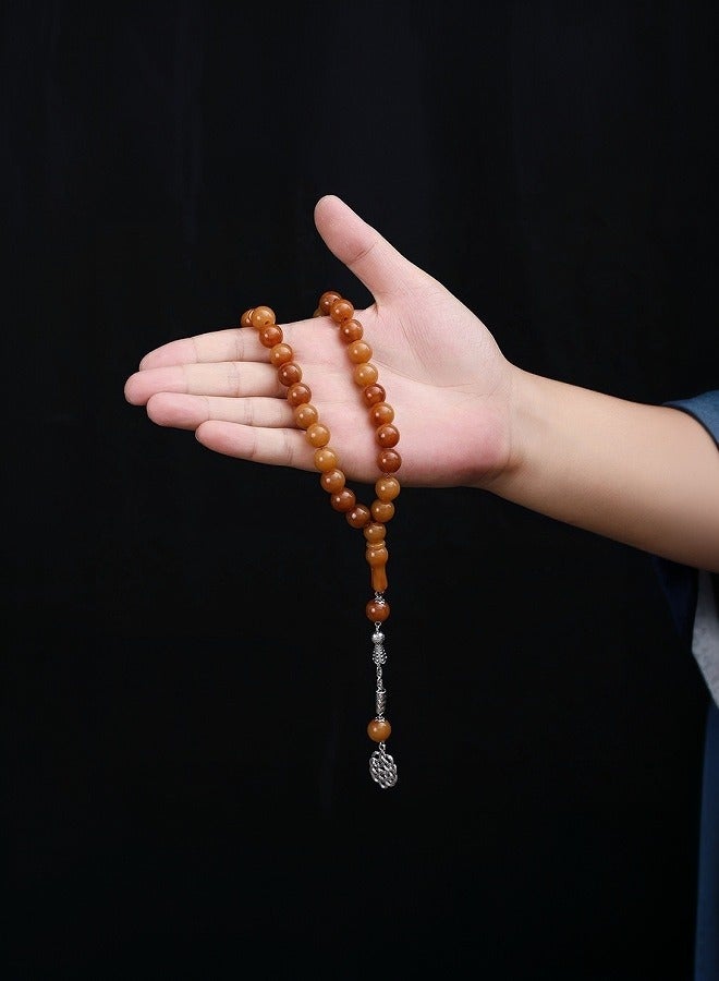 Acrylic 33-Beads Tasbih Prayer Beads - Daily Gift, No Plating, Simple Tribal Style, All-Season Islamic Worship Accessory - Image 1