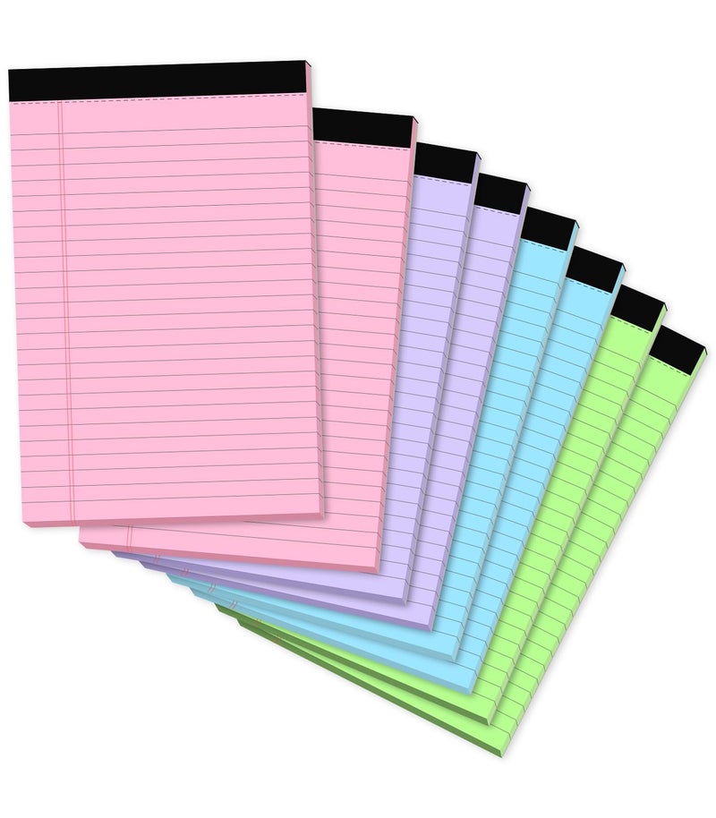 PINJINGPRO Colored Pads for Notes, 5x8 in, 30 Sheets per Pad, 8 PCS - Image 1