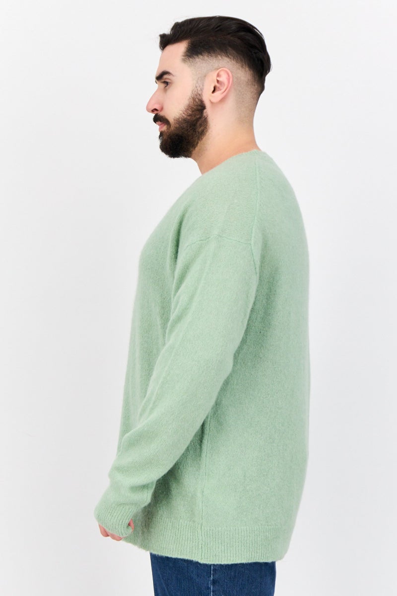 GANT Men Crew Neck Knitted Long Sleeve Sweater, Eucalyptus Green - Image 2