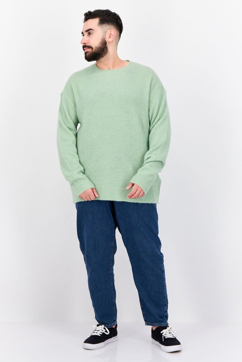 GANT Men Crew Neck Knitted Long Sleeve Sweater, Eucalyptus Green - Image 4