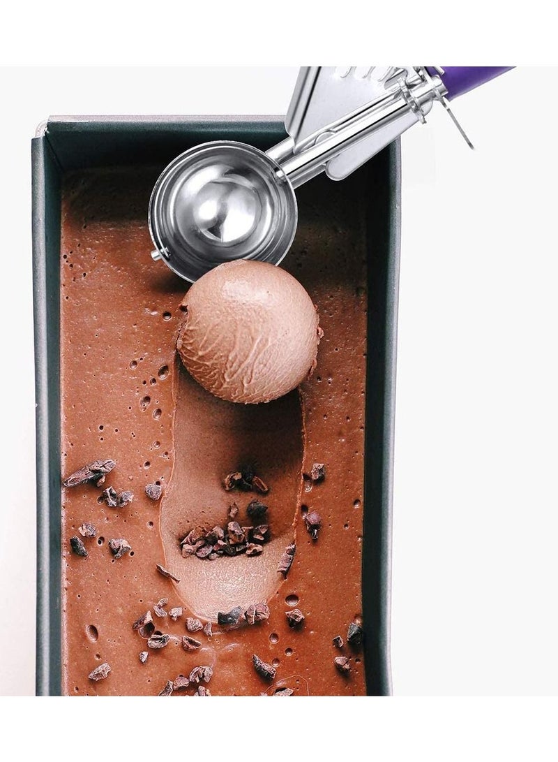 NIBEMINENT Cookie Scoop Set of 3 - Stainless Steel Ice Cream Scooper Small, Medium and Large Scoops for Baking, Easy to Clean, Highly Durable  - Image 3