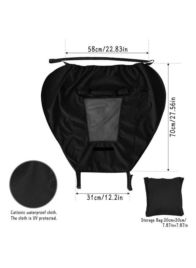 Apol Pram Sunshade Sun Cover, Sun Shade Stroller for Baby, Universal Waterproof Stroller Sunshade Cover Anti-UV with Viewing Window for Stroller(Black) - Image 2
