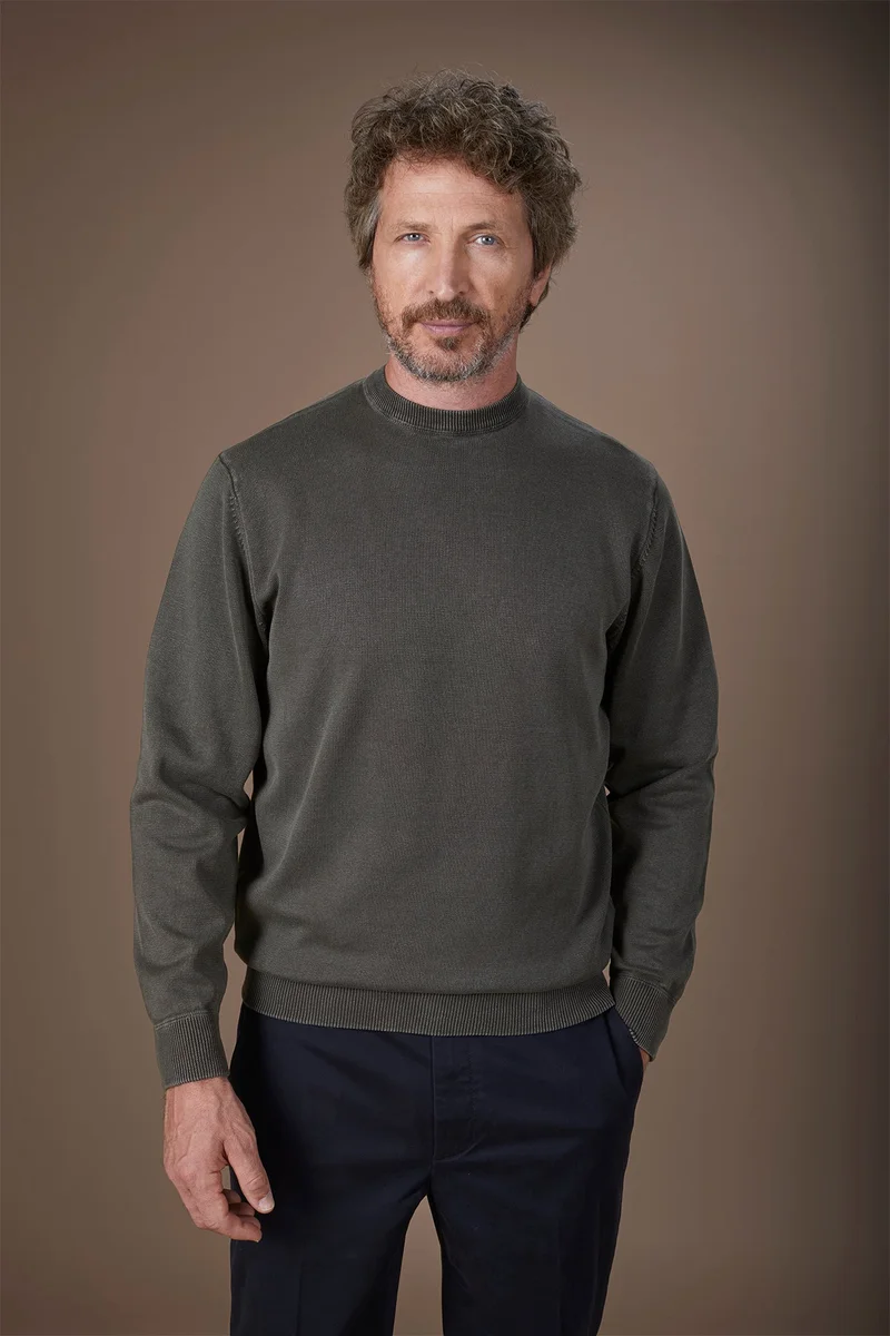 Doppelganger Men's crew neck jumper - Olive Green