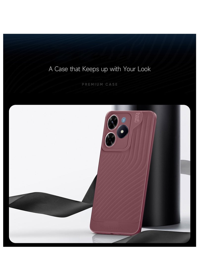 Gear4 Soft Liquid Silicone With Wavey Texture Case Cover F or Realme C61 / Realme C63 4G 2024 Gear4 Maroon - Image 3