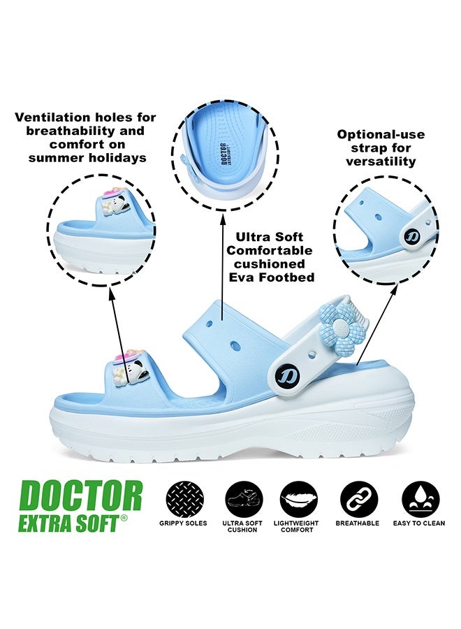 DOCTOR EXTRA SOFT صنادل للبنات | شباشب خفيفة الوزن ومريحة وسهلة الارتداء، مانعة للانزلاق، مزينة بتعليقات | ناعمة للغاية - Image 3
