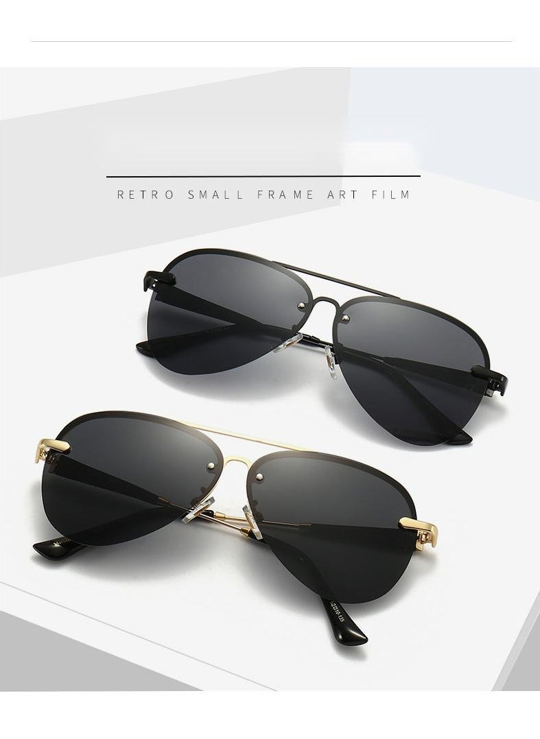 Mercedes-Benz - New Mercedes Benz Rimless Sunglasses Men's Polarized Glasses Black Gold Frame - Image 1