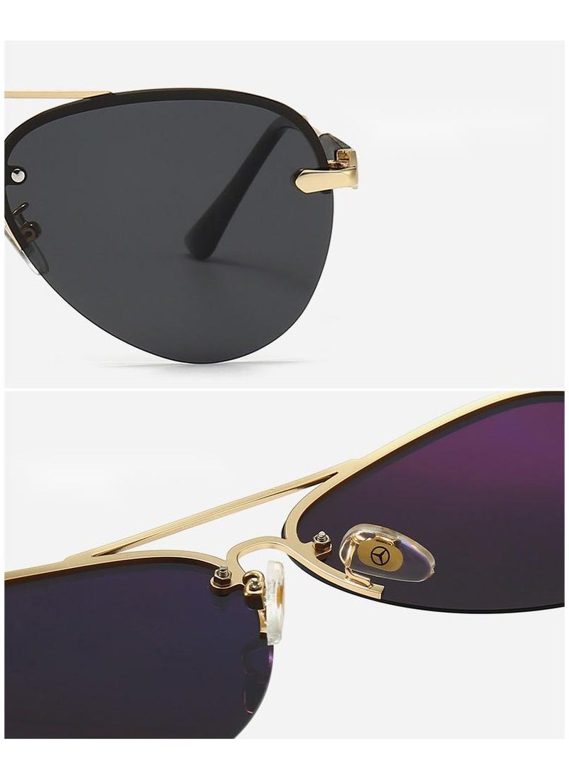 Mercedes-Benz - New Mercedes Benz Rimless Sunglasses Men's Polarized Glasses Black Gold Frame - Image 1