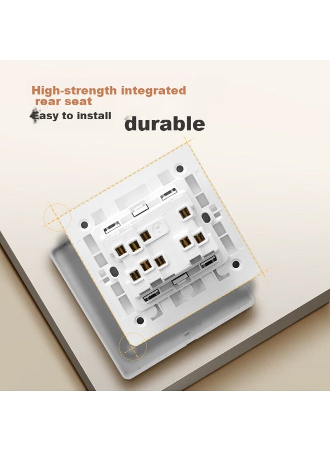 Bull Switch Socket G12 Series, Three-gang Double Control Switch, 86-type Concealed Installation, Large Panel G12k312, Twilight Snow White - Image 5