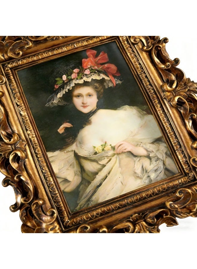 Antique Gold Baroque Picture Frame, Ornate Carved Photo Frame for Wall or Tabletop Display, Vintage Home Decor,5×7 - Image 2