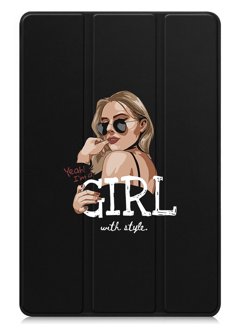 Theodor Protective Flip Case For Xiaomi Pad 7 & Xiaomi Pad 7 Pro With Trifold Stand Auto Wake Sleep Shockproof Cover - Girl with Style - White - Image 1