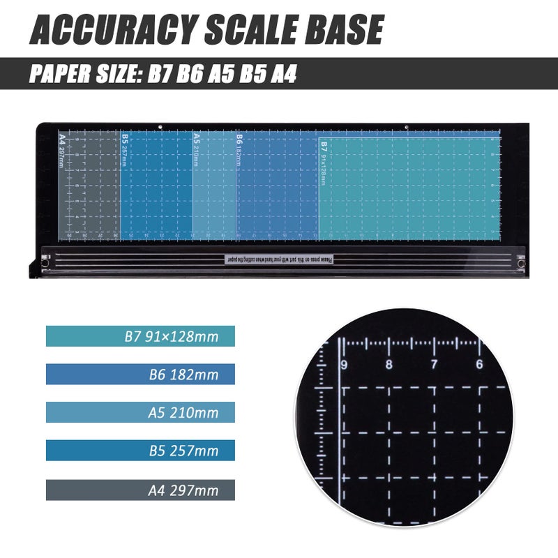 TIANSE Paper Cutter 12 Inch Paper Cutter Guillotine with 8 to 10 Sheet Capacity Safety Blade Lock Heavy Duty Paper Trimmer for Cardstock Cutting Board Paper Cutter Slicer for Home Office School Black - Image 3