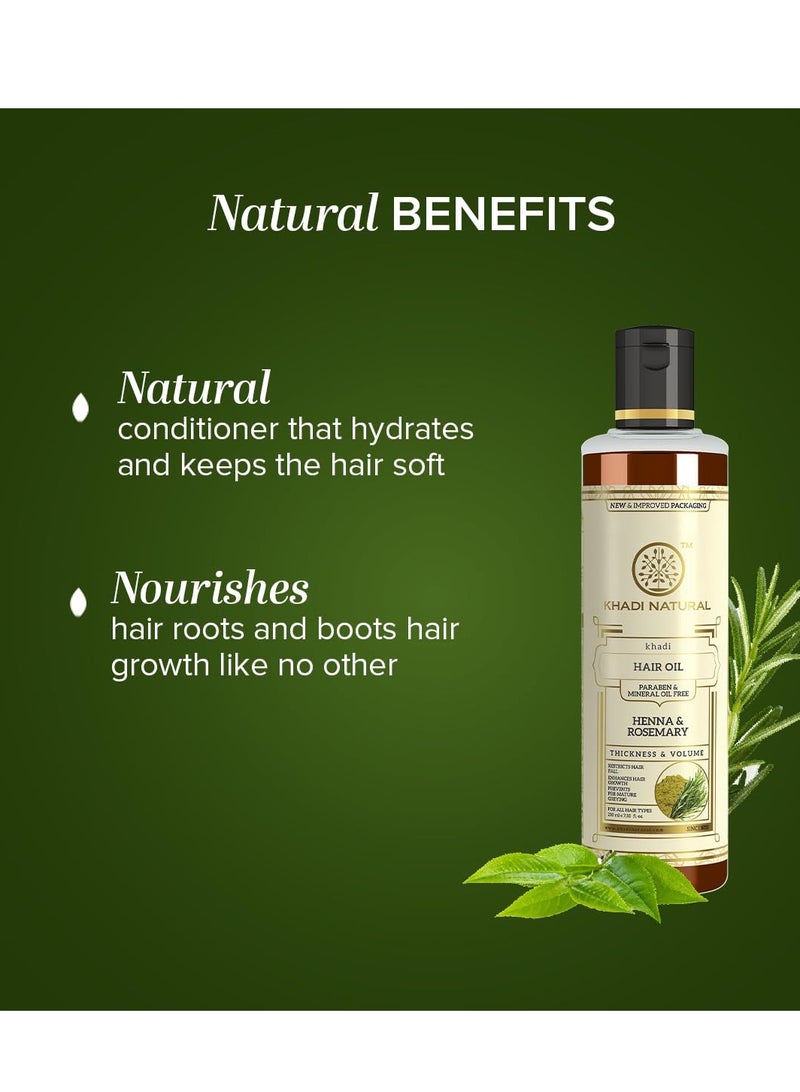 كادي نيتشورال زيت شعر خادي الطبيعي بالحناء وإكليل الجبل 210 مل - Image 2