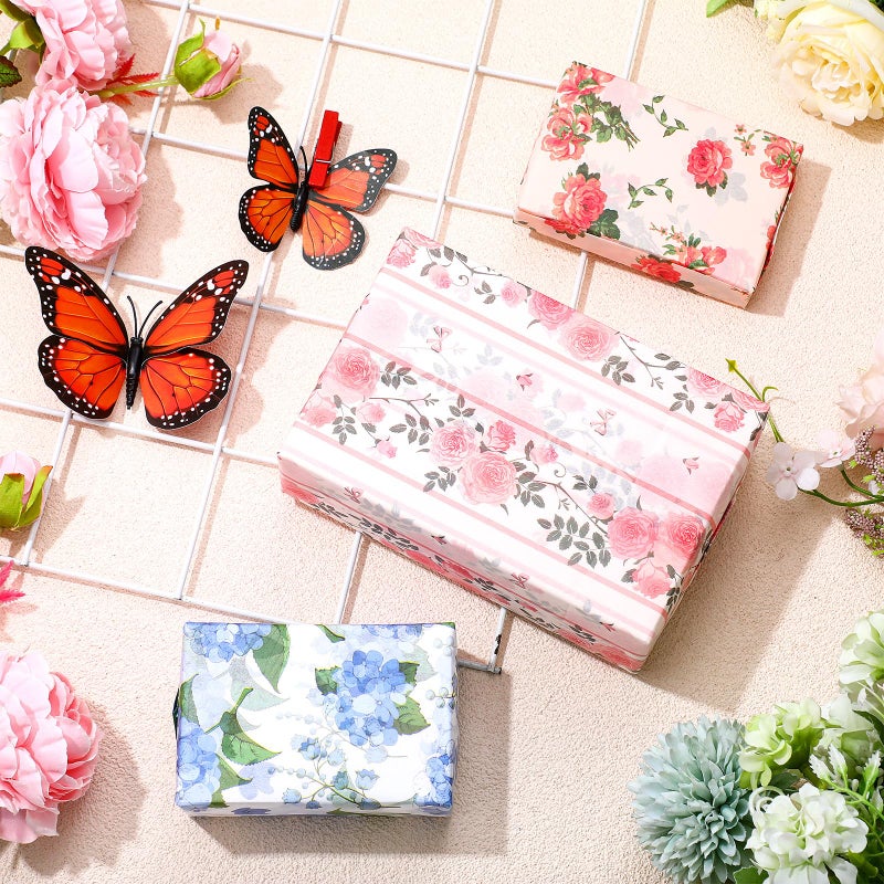 Honoson 90 Sheets Floral Tissue Paper Printed Flower DIY Art Craft Wrapping Paper for Gift Bags Bulk for Wedding Bridal Shower Birthday Party Favor Supplies Decoration, 19.7 x 13.8 Inch(Vivid) - Image 4