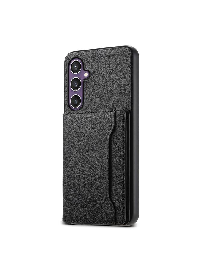 اس-توب جراب لهاتف Samsung Galaxy S24+ 5G بتصميم حقيبة بطاقات من جلد العجل، جراب هاتف بتغطية كاملة - Image 1