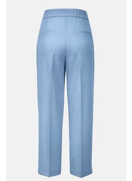 Tchibo Women Wide Leg Non Stretchable Trouser Pants, Light Blue  - Image 2