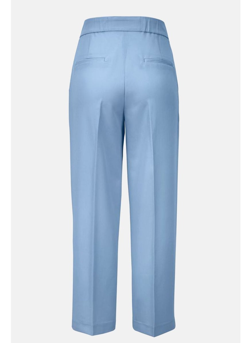Tchibo Women Wide Leg Non Stretchable Trouser Pants, Light Blue  - Image 2
