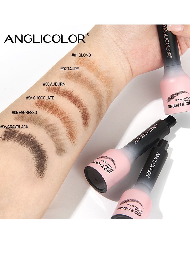 انجلي كولور قلم حواجب سائل Microblading بفرشاة بزاوية ، ضربات تشبه الشعر لتشكيل وملء طبيعي ، قلم حواجب مقاوم للماء سريع الجفاف يدوم طويلا للمبتدئين (# 01 أشقر) - Image 4