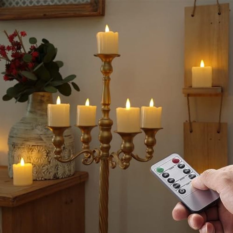 Diwali Festival Timer Remote Control Flameless Votive Tea Lights Candles 6 PCS Battery Operated Electric Fake Candles Warm Yellow LED Flame Effect For Wedding Home Party Halloween Decoration Indoor Outdoor Use - Image 2