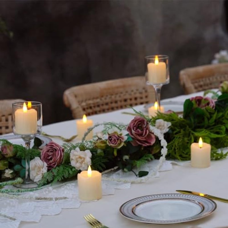 Diwali Festival Timer Remote Control Flameless Votive Tea Lights Candles 6 PCS Battery Operated Electric Fake Candles Warm Yellow LED Flame Effect For Wedding Home Party Halloween Decoration Indoor Outdoor Use - Image 3