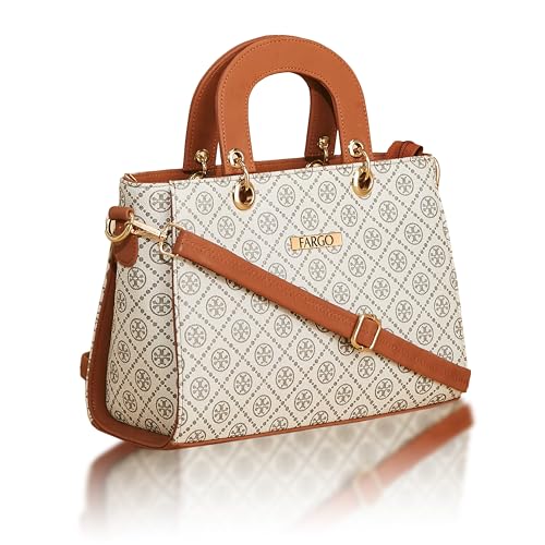 Fargo Canvas Leather Handbag (White) - Image 1