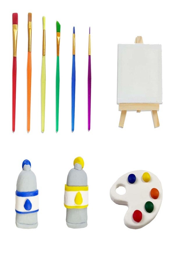 Qoadwem Art Paint Cake Toppers, Qoadwem Art Painting Cake Toppers Paint Cake Decorations With Paint Pen Pigment Plate Palette For Kids Birthday Artist Themed Cake Decor - Image 2