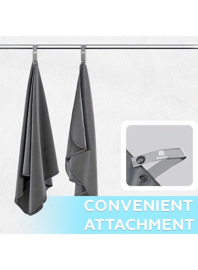 Bernessi 2 Pack Microfiber Gym Towels, 40 x 80 cm, Fast Drying & Absorbent Sweat Towels for Men & Women, Super Soft Quick Dry Towels for Fitness, Workout, Yoga, Swimming & Travel, Grey - Image 5